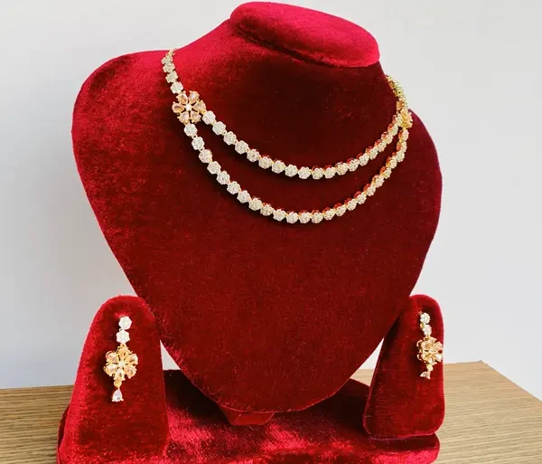 Buy Double Layer Gold Plated Weeding Jewellery Set 0