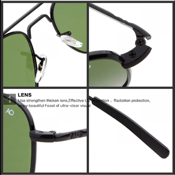 AO Black Frame Bottle Green Color Sunglasses For Men's 1
