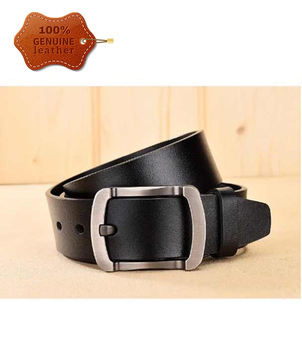2 Pcs Round Style Genuine Leather Belt 0