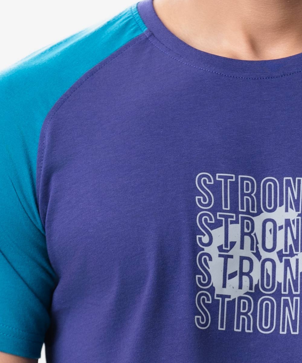 Slim Fit Blue Color T-Shirt 0