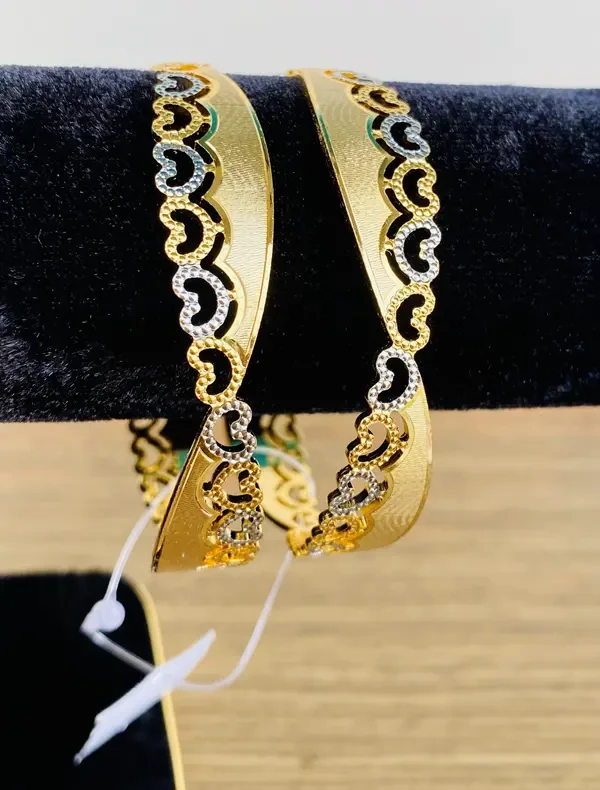 Buy Love Design Gold Plated Bangles for Girls 3