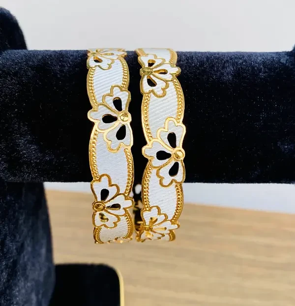 Buy Gold Plated Silver Studded Bangles for Women