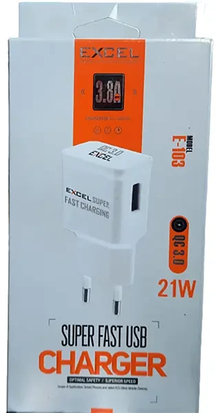 Buy Excel Charger E103 With Ultra Fast Charging Adapter 21W- Type C 0