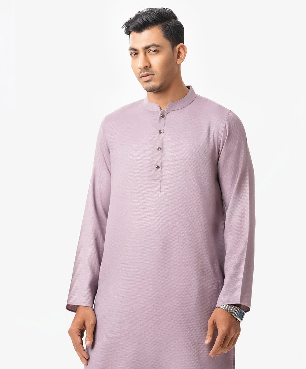 Purple Color Semi Fitted Panjabi 1