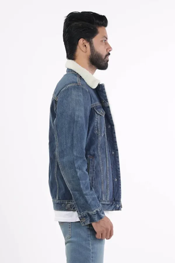 Get Dark Wash Mens Denim Jacket 0