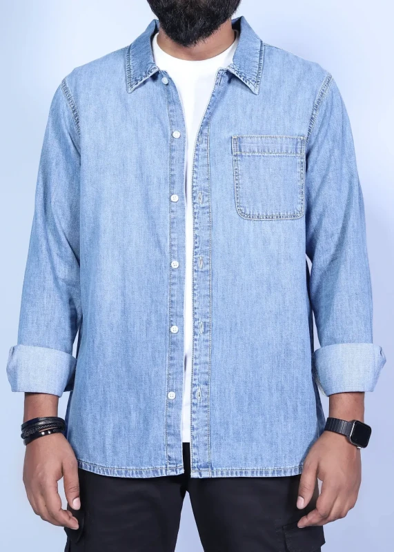 Long Sleeve Stylish Denim Shirt 2
