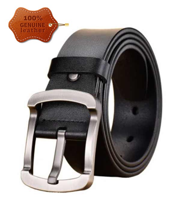 2 Pcs Round Style Genuine Leather Belt 2