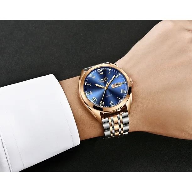 LIGE 9904 Stainless Steel Quartz Watch 4