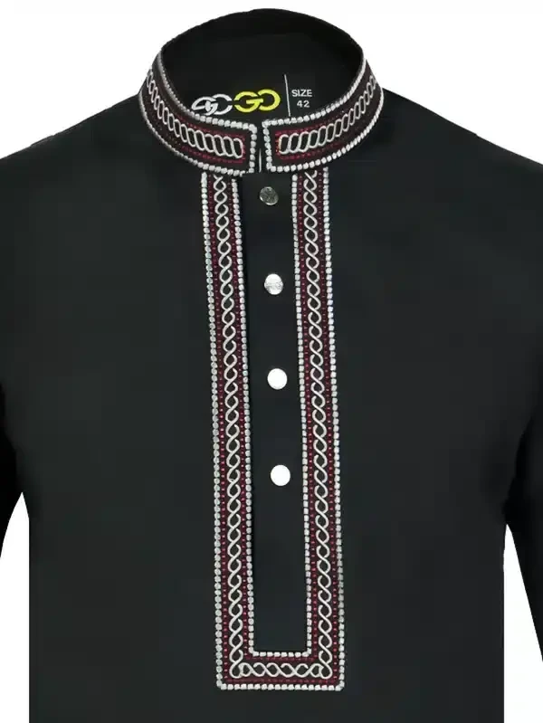 Ramy Rayon Cotton Panjabi-Black 1