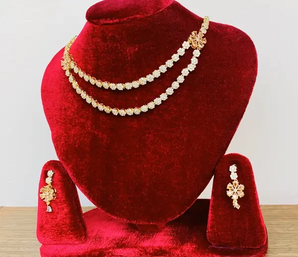 Buy Double Layer Gold Plated Weeding Jewellery Set 3