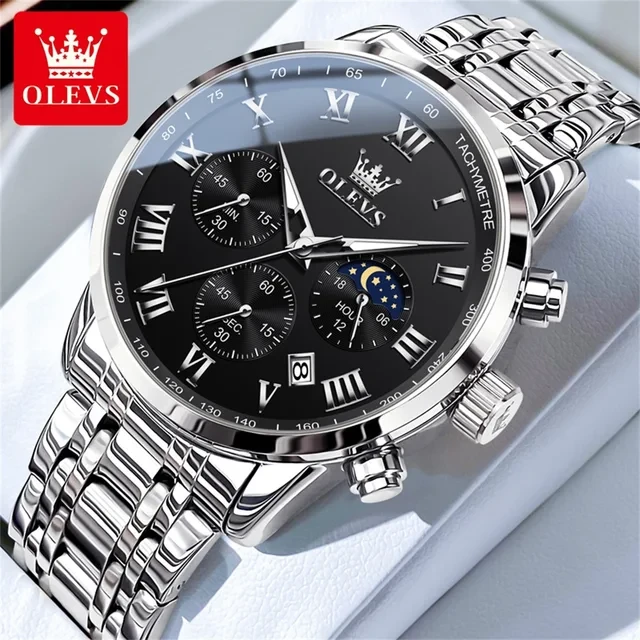 Olevs 5529 CH-Silver Black