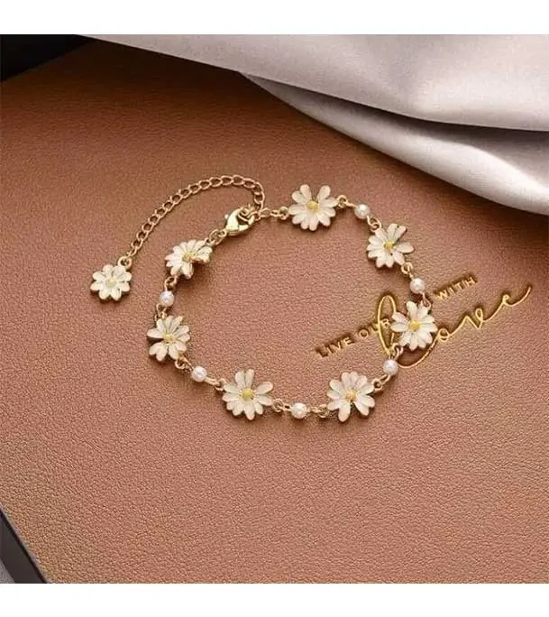 Japanese Sweet Simple Flower Daisy Bracelet For Girls