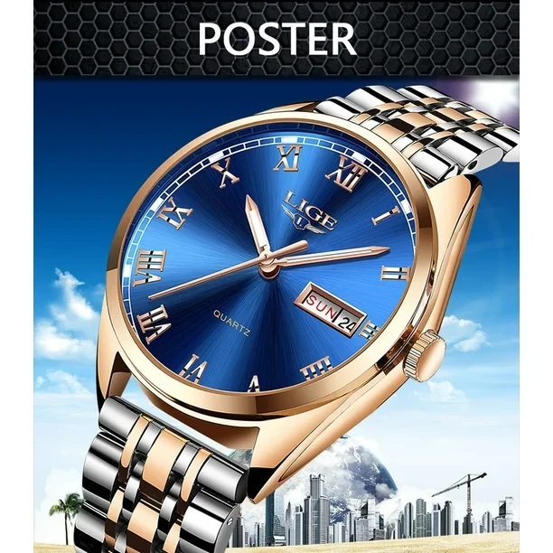 LIGE 9904 Stainless Steel Quartz Watch 1