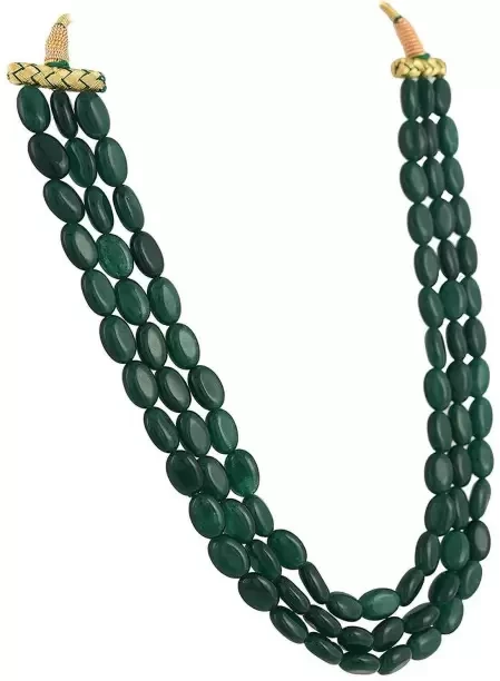 3 Layer Real Red Ruby Green Emerald Onyx Stone Beads Necklace for Women Beads Stone Necklace
