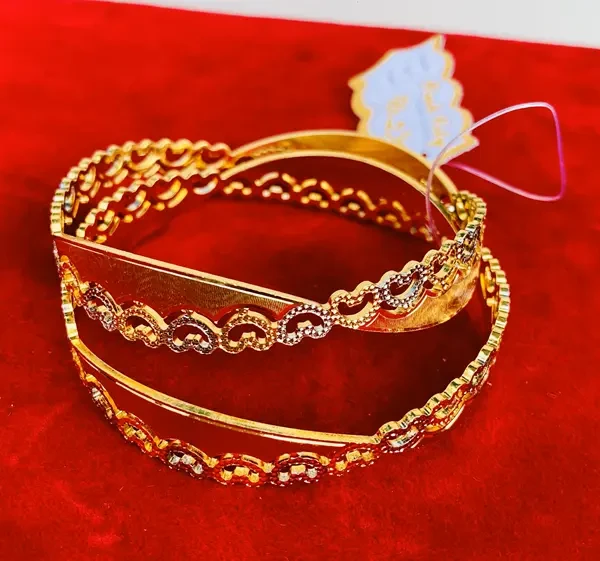 Buy Love Design Gold Plated Bangles for Girls 4
