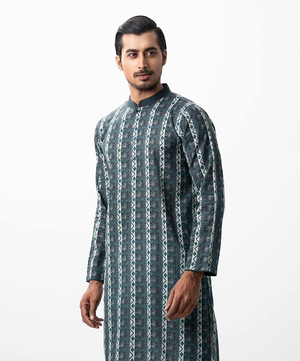 Blue Color Fitted Panjabi