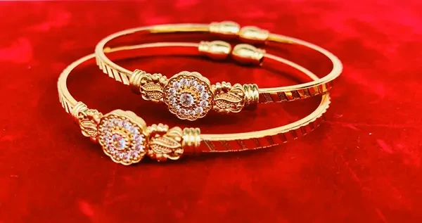 Buy Plain Finish Golden Bangles for Women