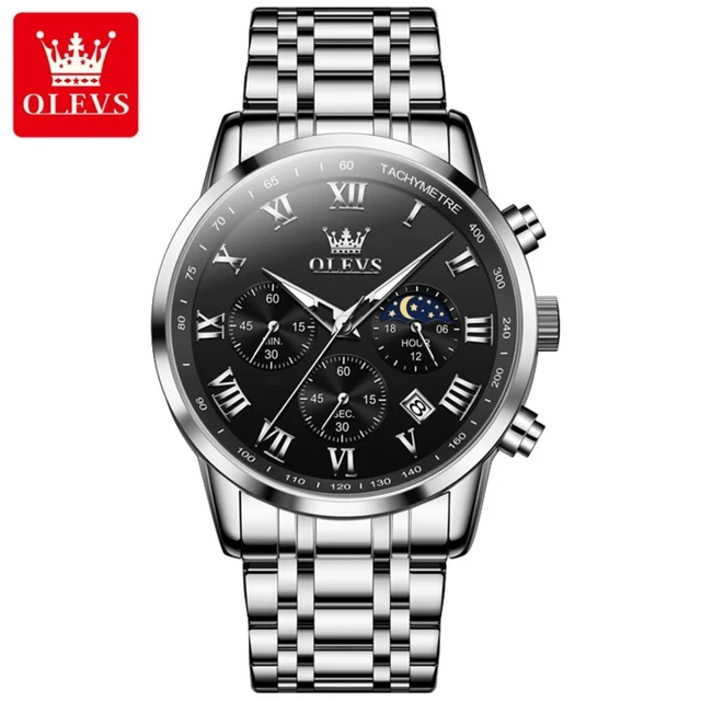Olevs 5529 CH-Silver Black 1