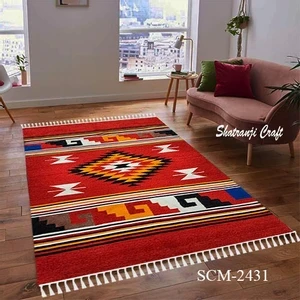 Red Satronji Floor Mat