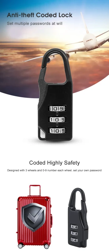 Anti-Theft Coded Lock for Bag & Luggage 1