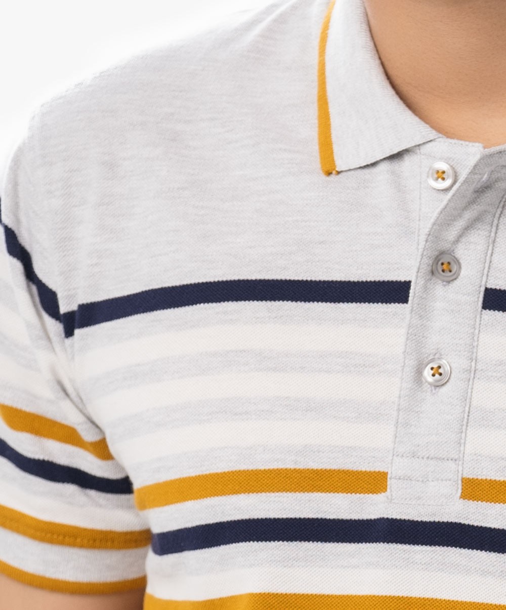 White Color Short Sleeve Polo 1