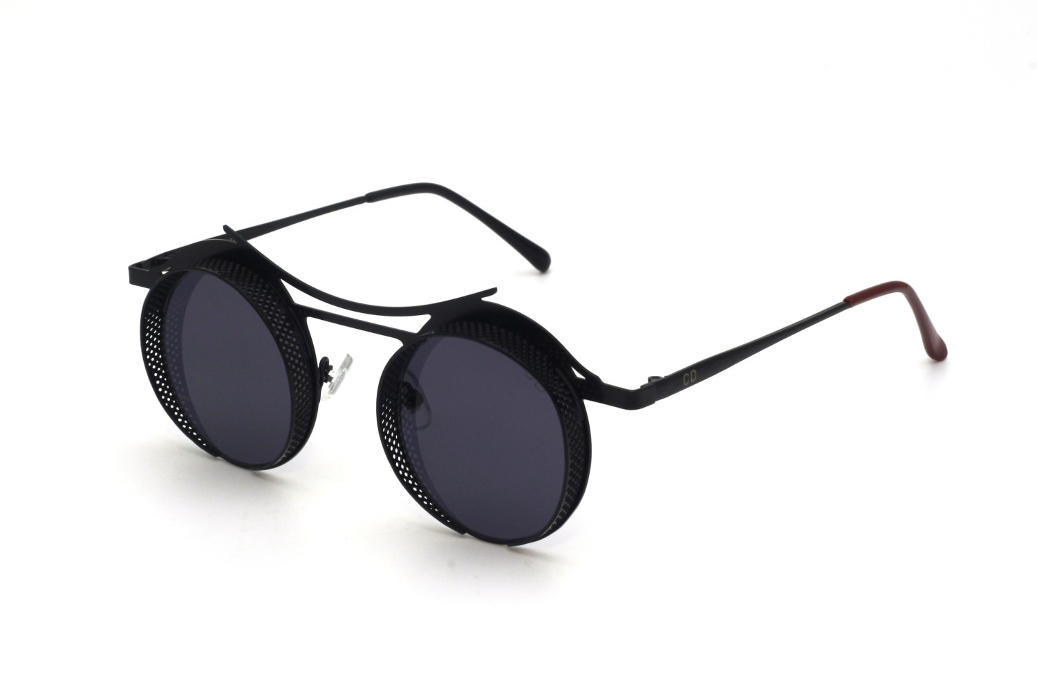 Black Round Metal Men's Sunglasses