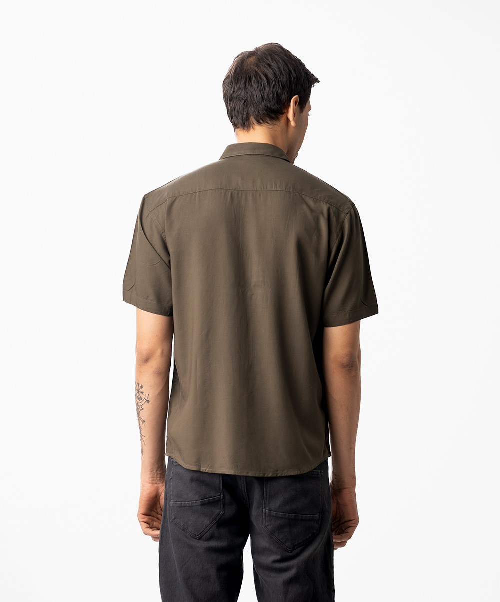 Gray Color Short Sleeve Casual Shirt 0