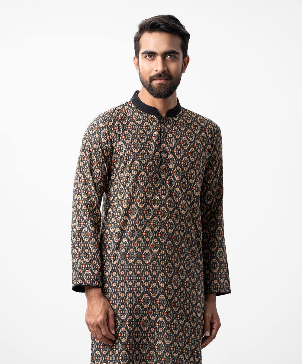 Cotton Fabric Semi Fitted Panjabi