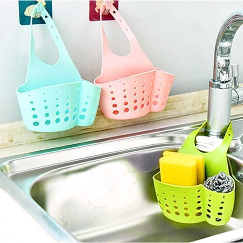 Kitchen Organizer Sink Caddy Drain Basket Hanging Holder