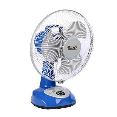 Buy Click Rechargeable Fan 12'' Blue Table Fan With USB Charger 1