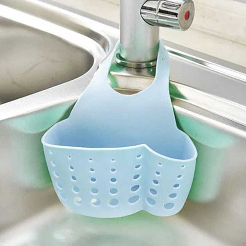 Kitchen Organizer Sink Caddy Drain Basket Hanging Holder 1