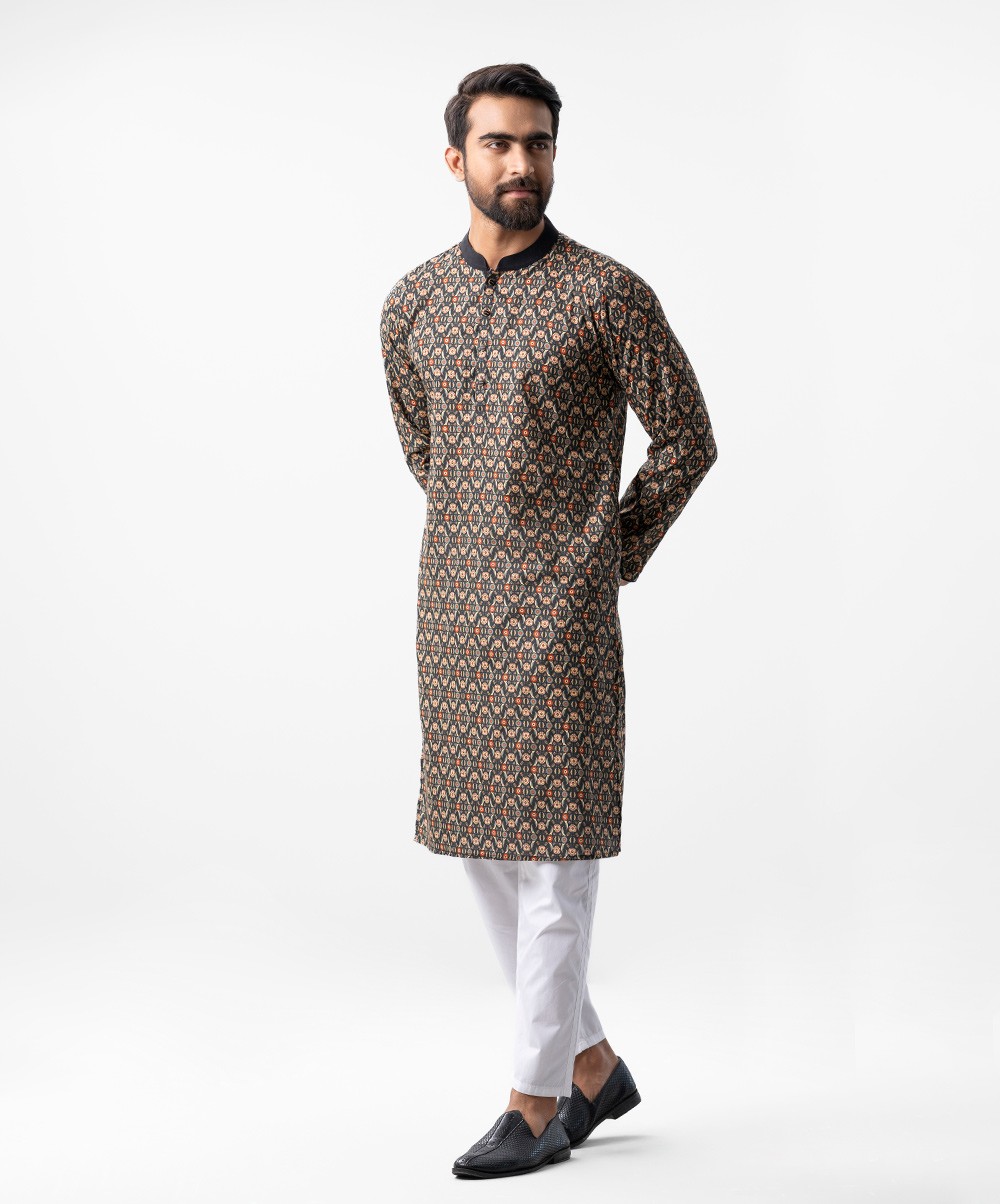 Cotton Fabric Semi Fitted Panjabi 0