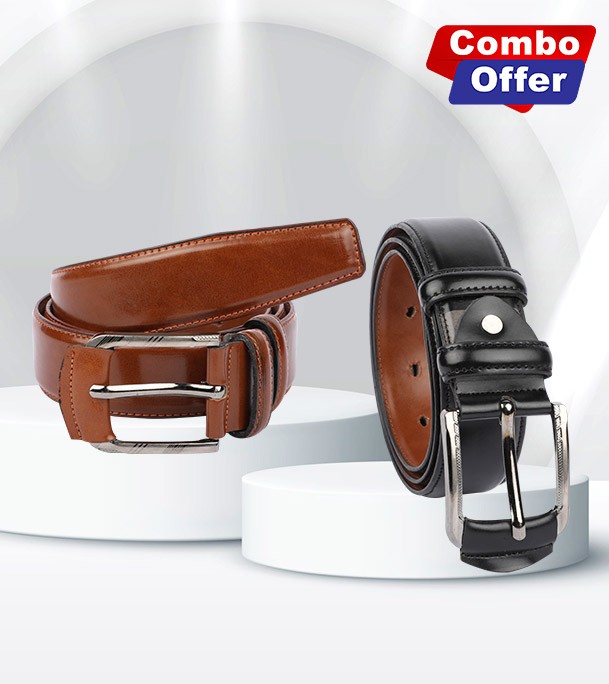 Long Lasting Artificial Leather Belt 2 Pcs Combo For Men 0