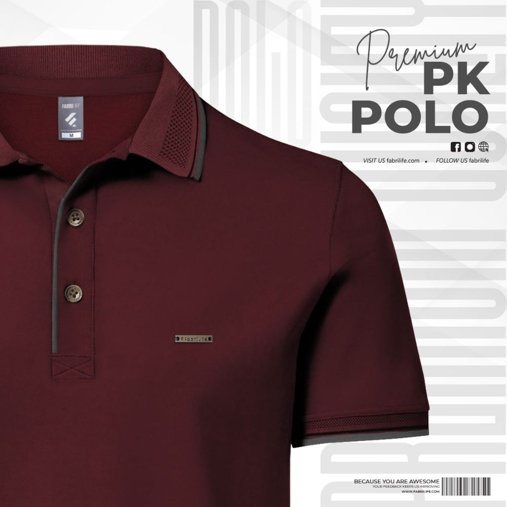 Premium Double PK Cotton Polo- Maroon 1