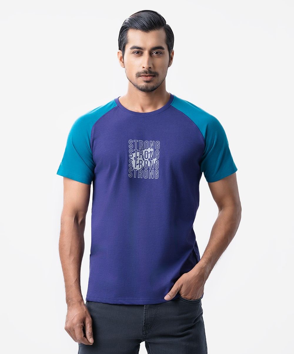 Slim Fit Blue Color T-Shirt 2