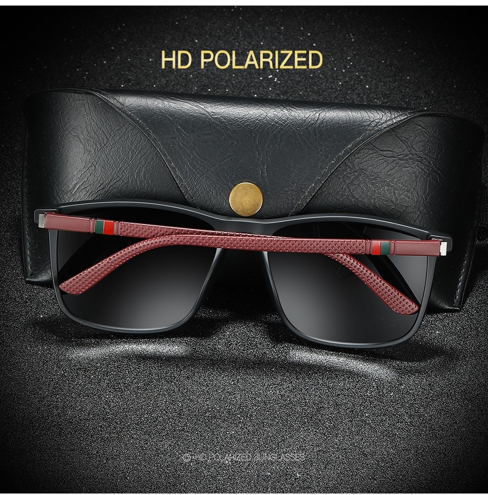 UV400 Polarized Luxury Square Vintage Sunglasses For Men 1