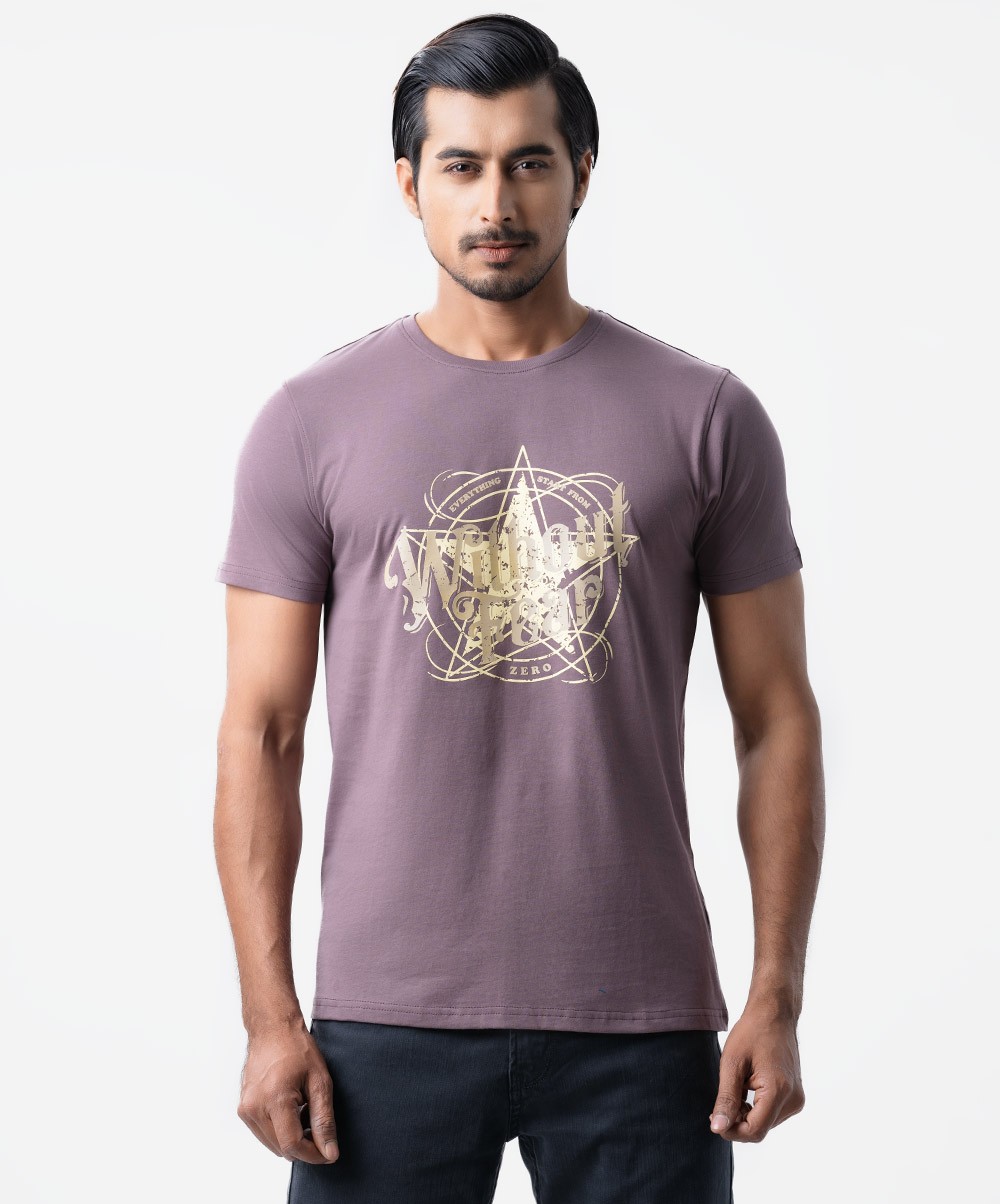 Slim Fit Pink Color T-Shirt